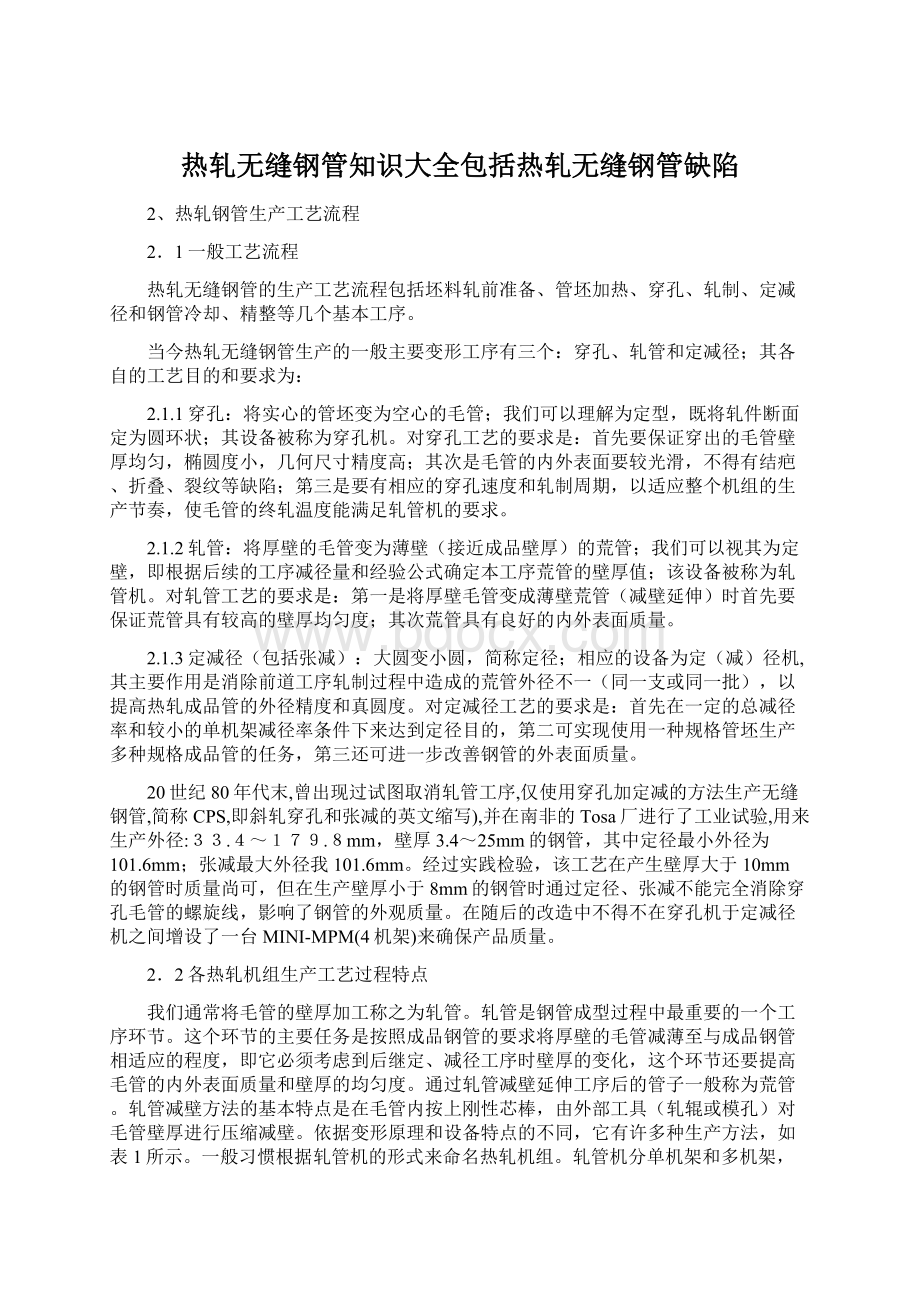 热轧无缝钢管知识大全包括热轧无缝钢管缺陷.docx_第1页