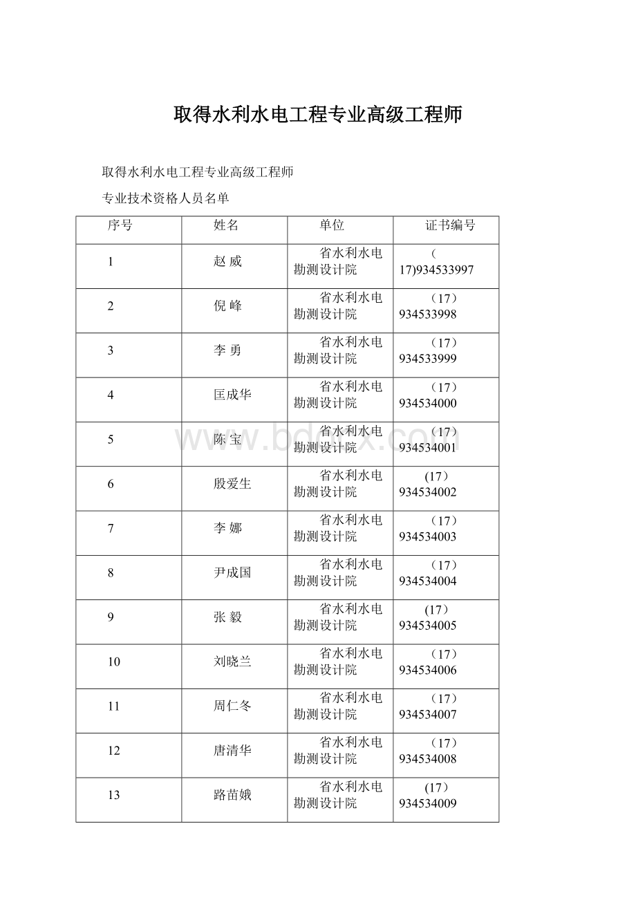 取得水利水电工程专业高级工程师Word格式文档下载.docx_第1页