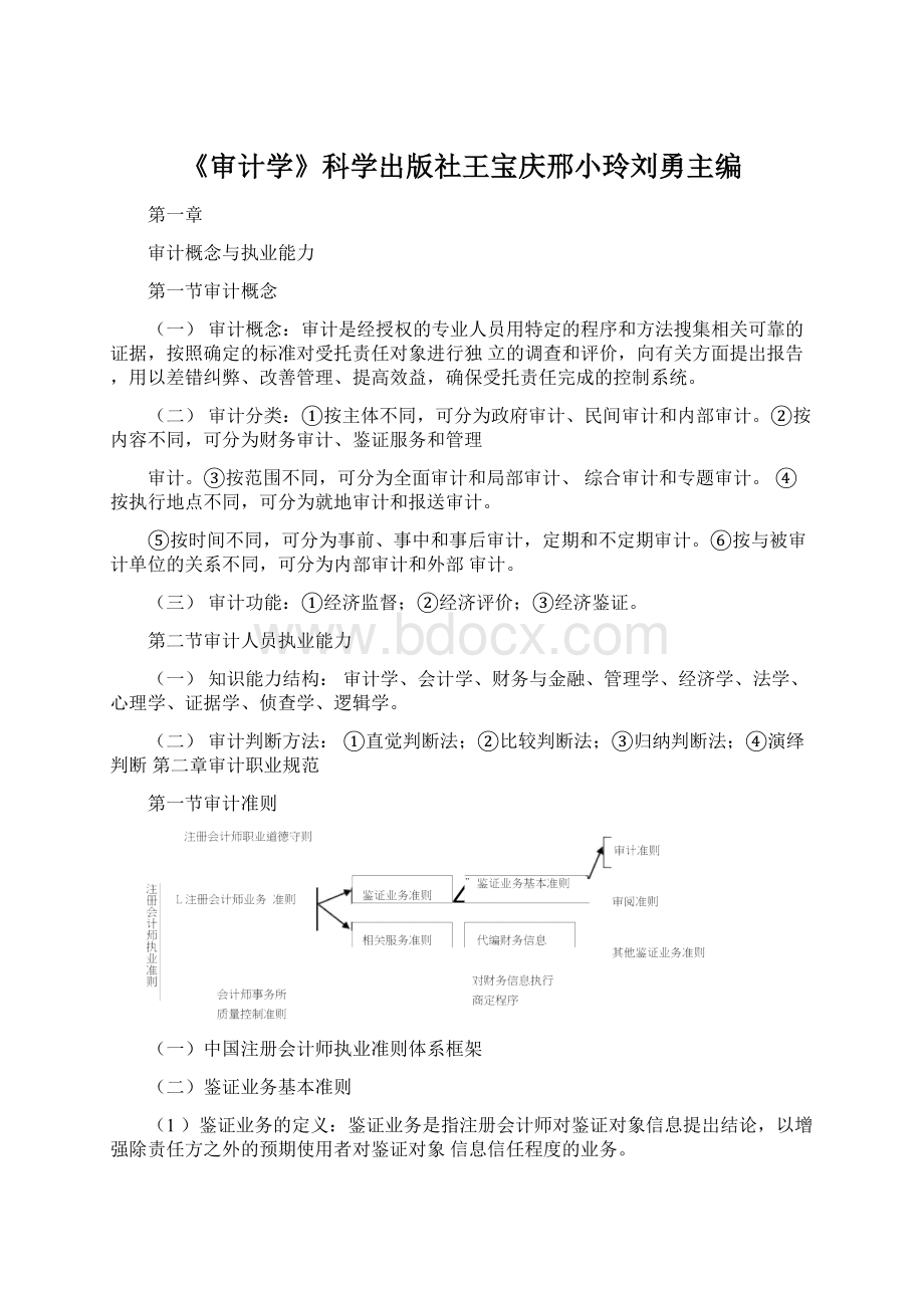 《审计学》科学出版社王宝庆邢小玲刘勇主编.docx