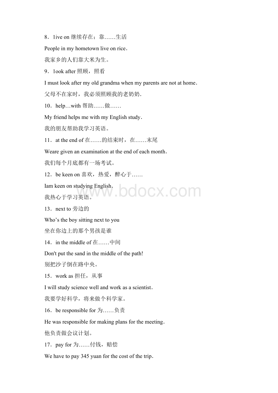 初中英语个最重要的固定短语搭配Word文档格式.docx_第2页