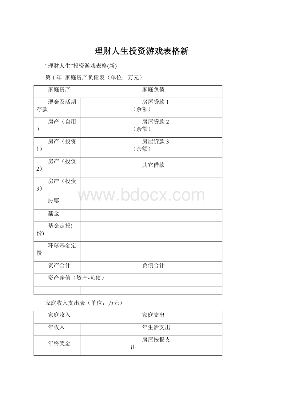 理财人生投资游戏表格新Word格式文档下载.docx_第1页