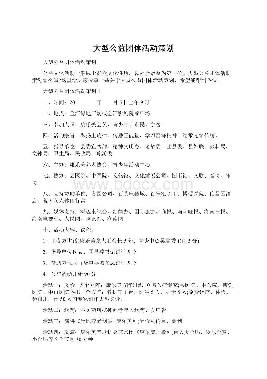 大型公益团体活动策划Word下载.docx_第1页