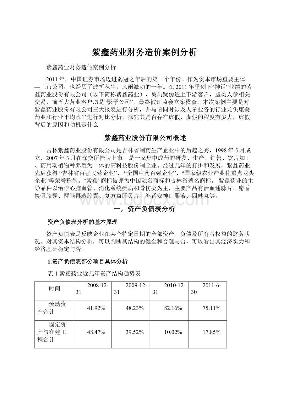 紫鑫药业财务造价案例分析.docx_第1页