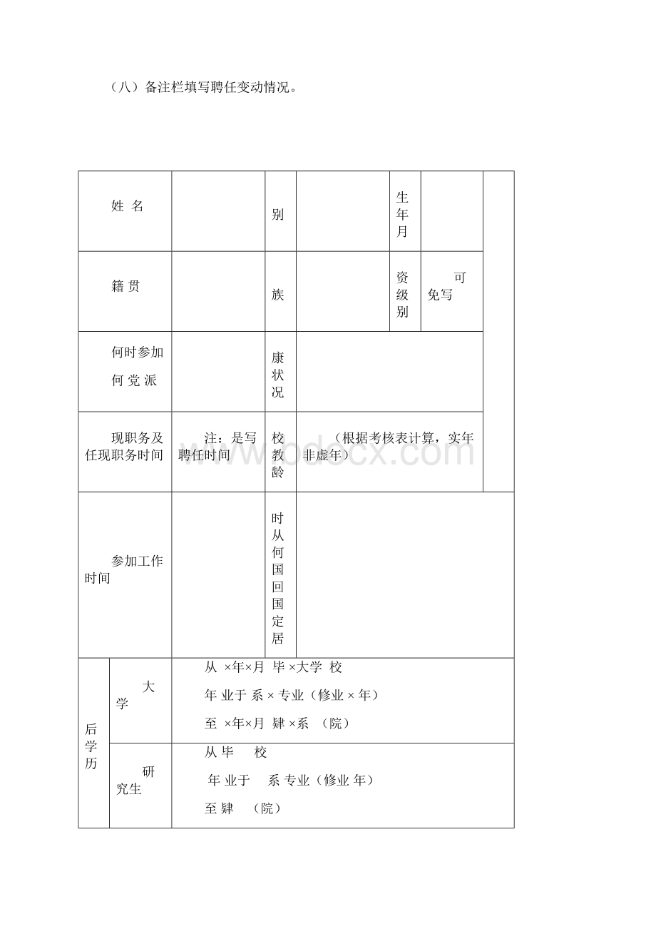 高等学校教师职务任职资格申报表副教授Word格式.docx_第2页