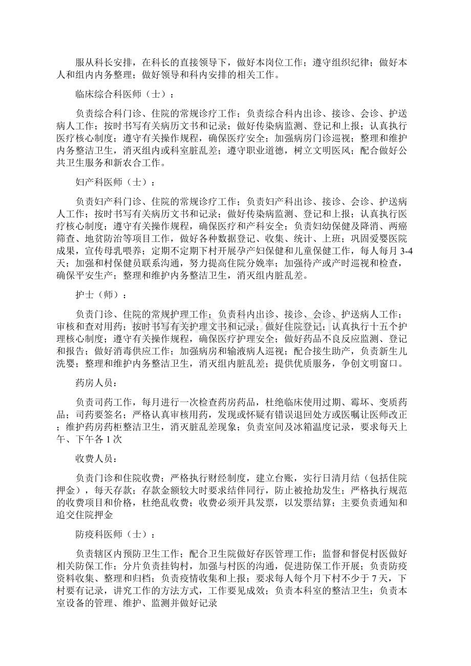 XX中心卫生院岗位职责清单.docx_第2页