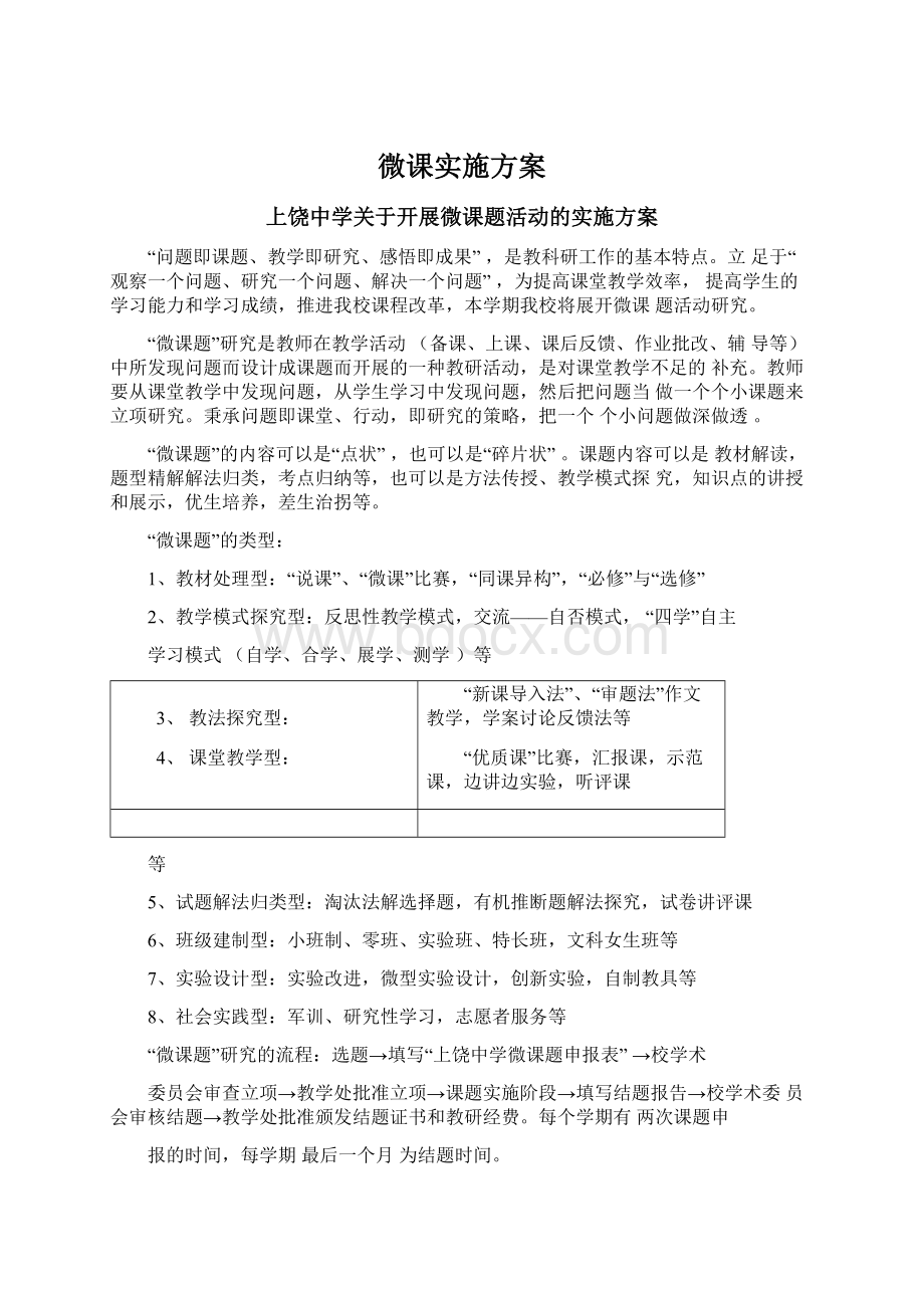 微课实施方案Word文档格式.docx