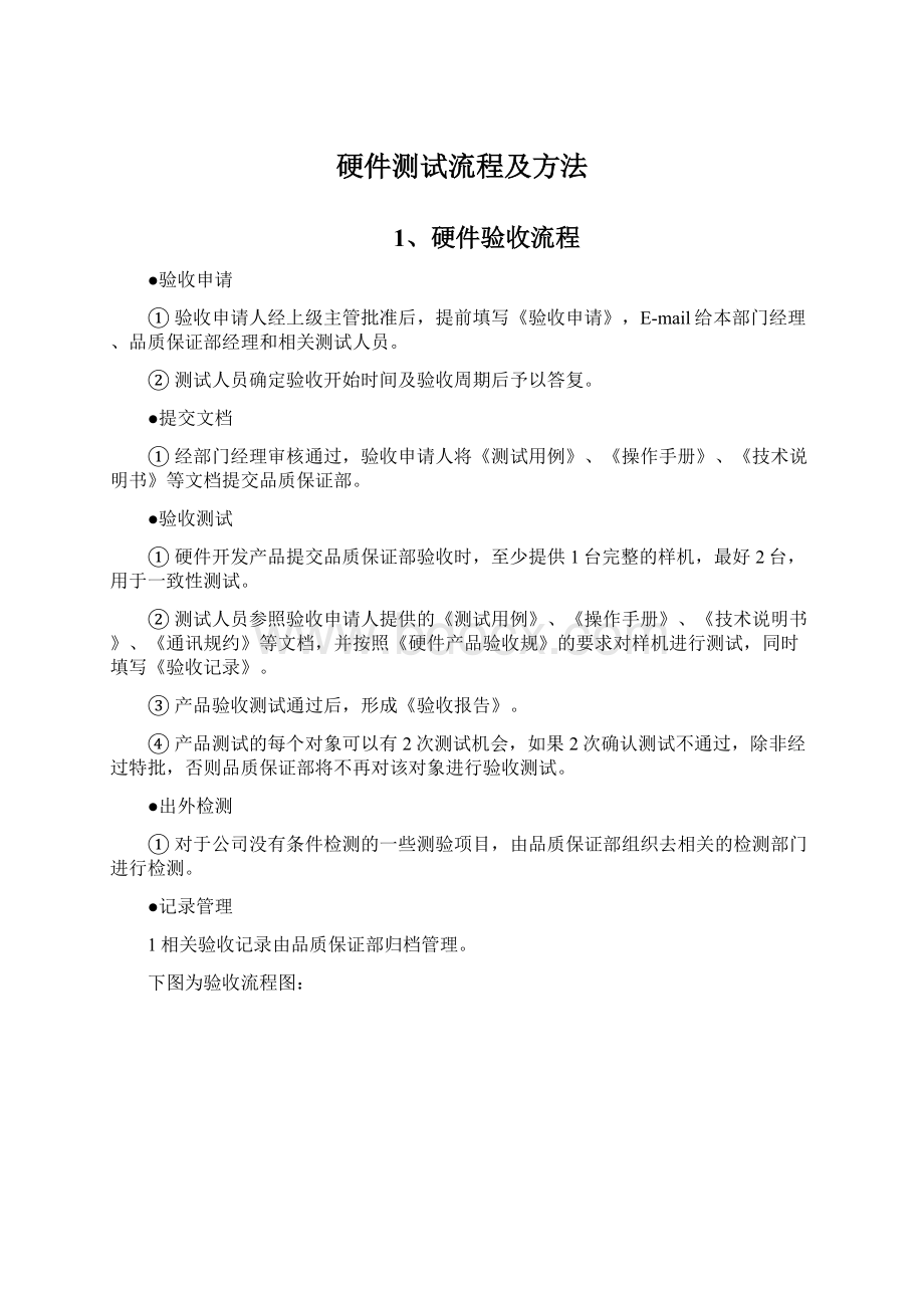 硬件测试流程及方法Word格式文档下载.docx