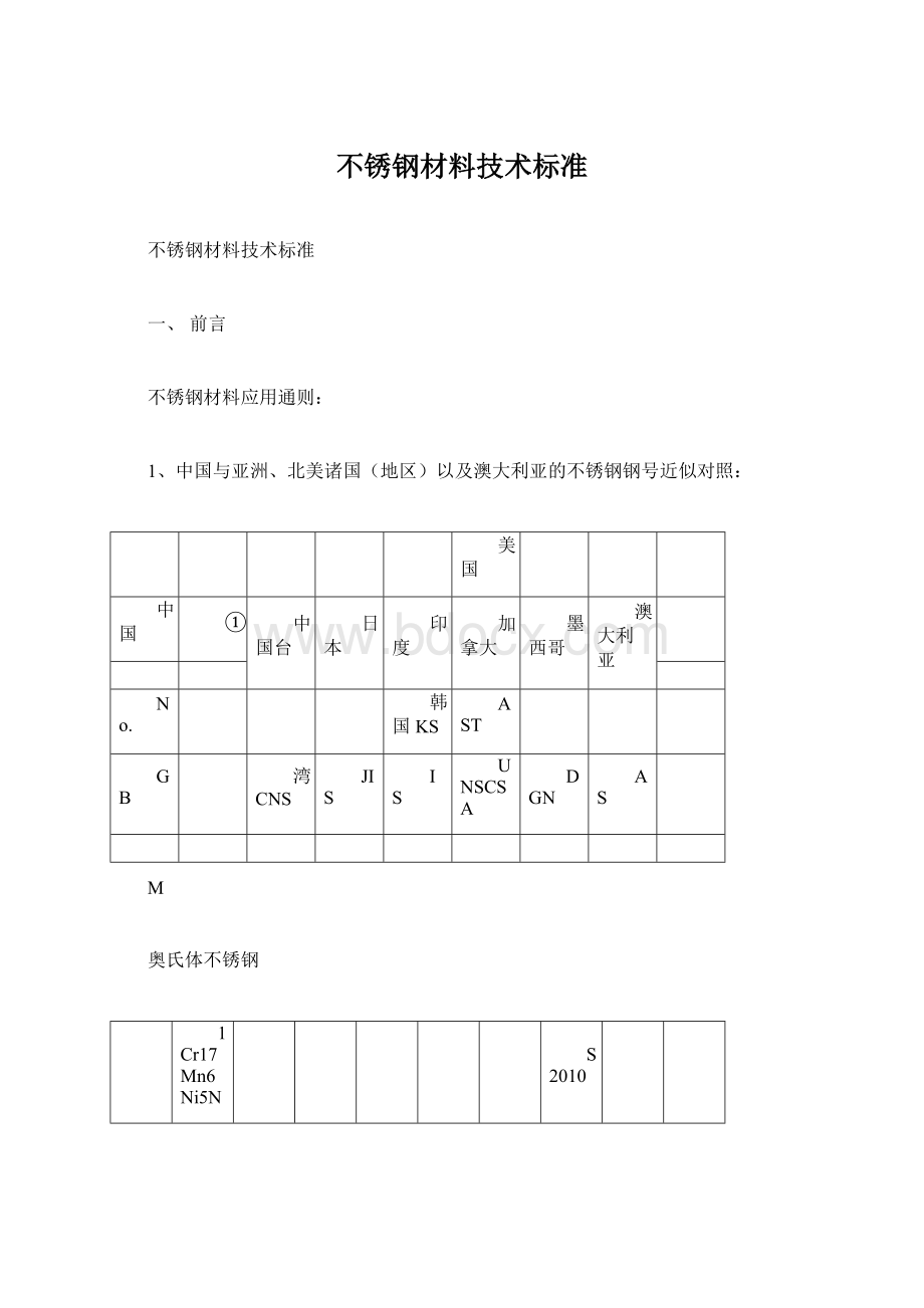 不锈钢材料技术标准.docx