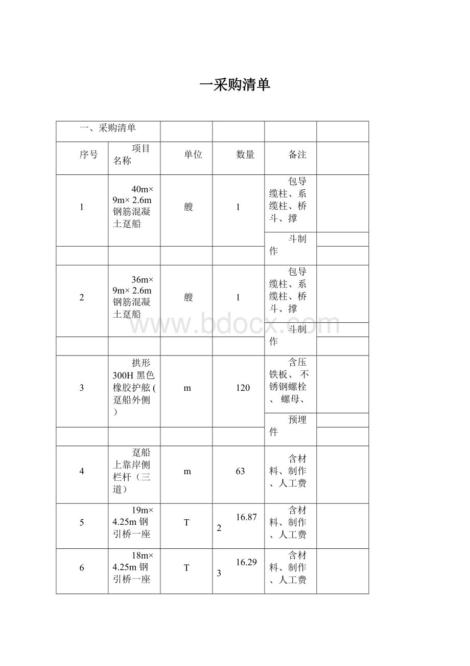 一采购清单.docx