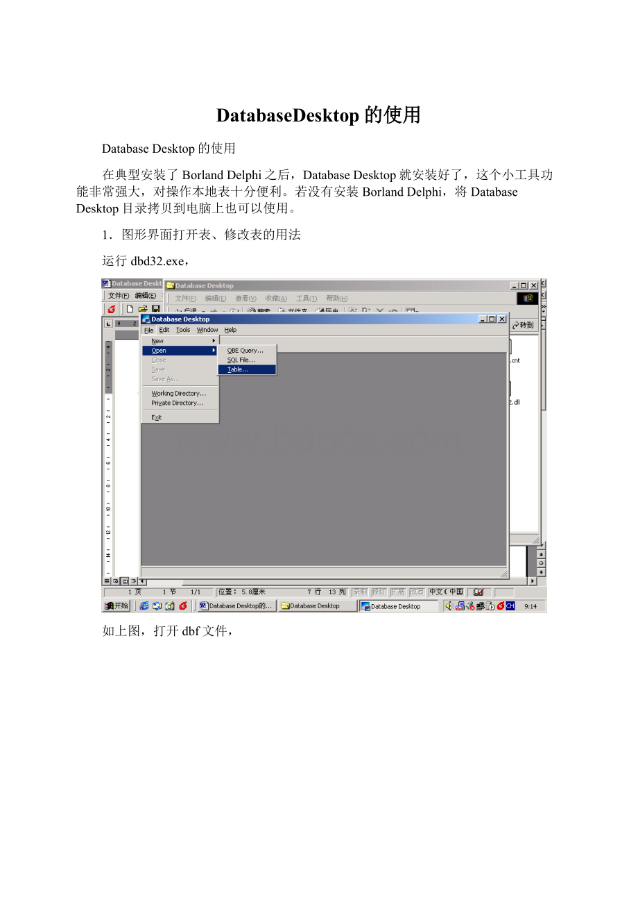 DatabaseDesktop的使用文档格式.docx