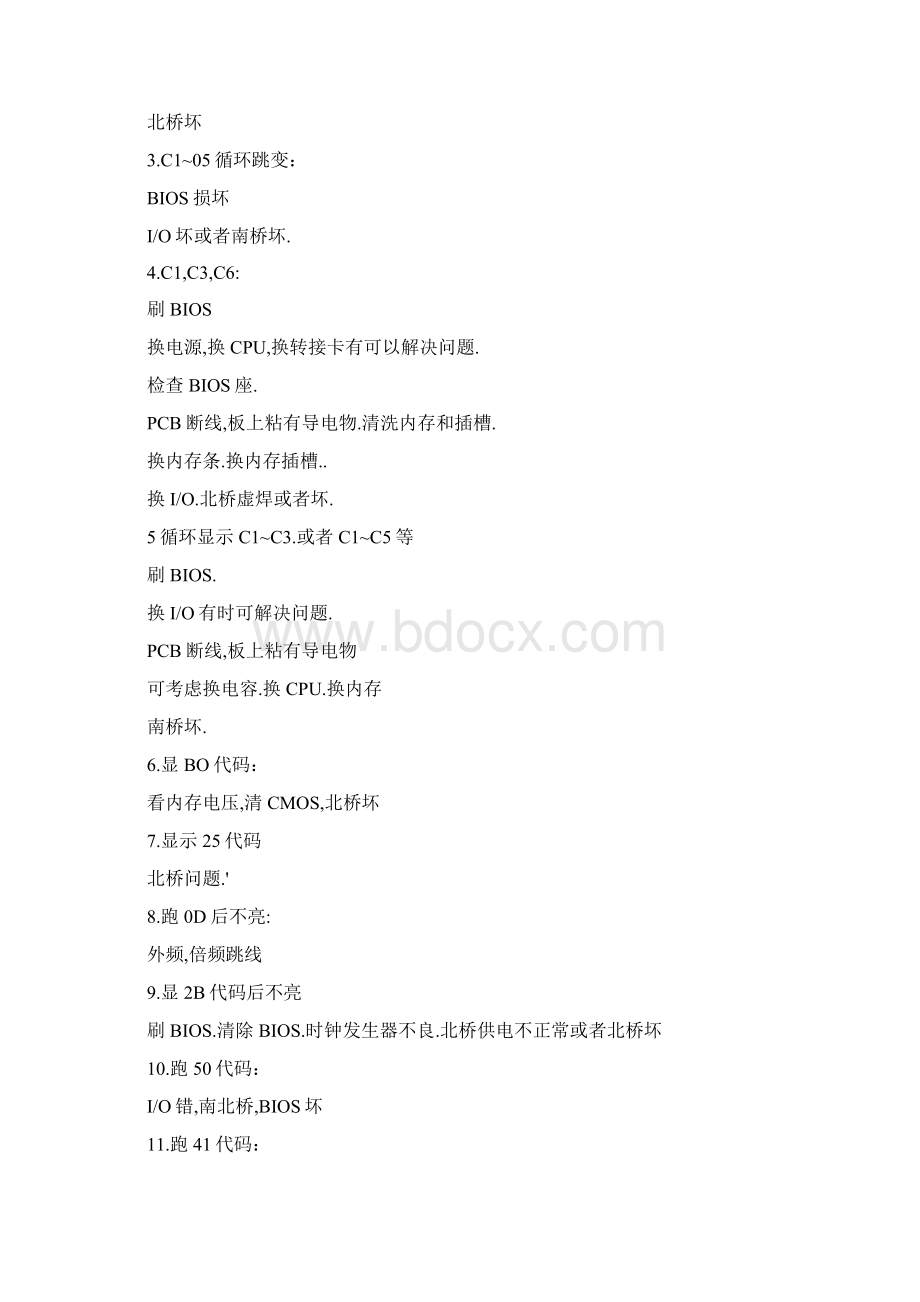 0ucvsyk电脑主板故障诊断检测卡代码表与解决方案 2word精品文档18页Word文档格式.docx_第2页