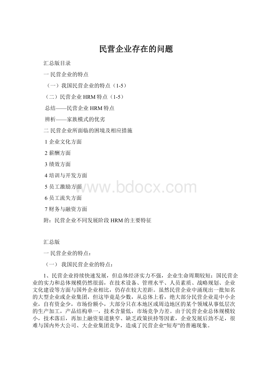 民营企业存在的问题.docx_第1页