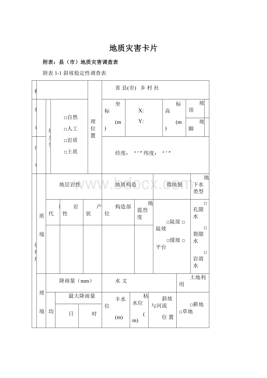 地质灾害卡片.docx