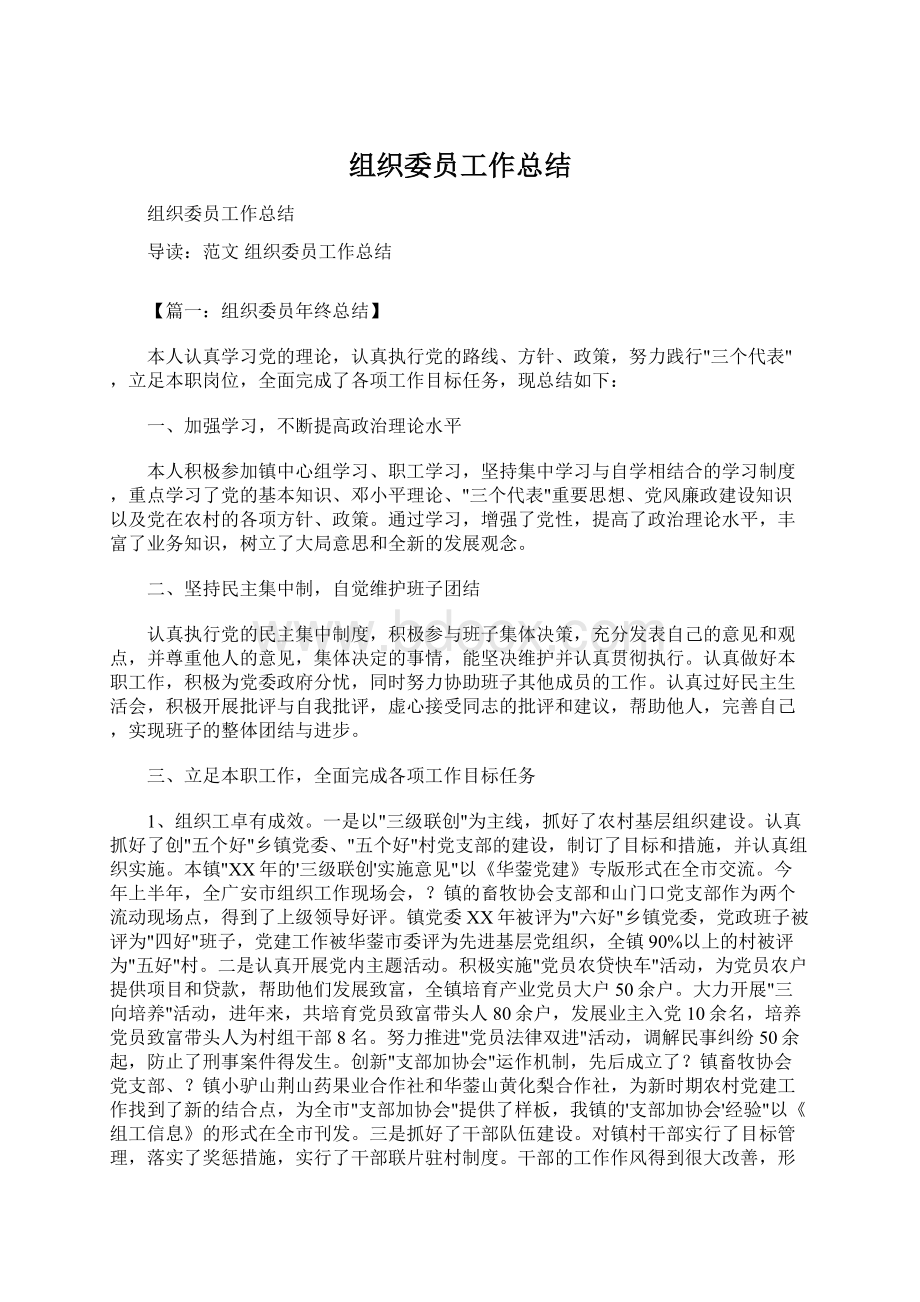 组织委员工作总结.docx_第1页