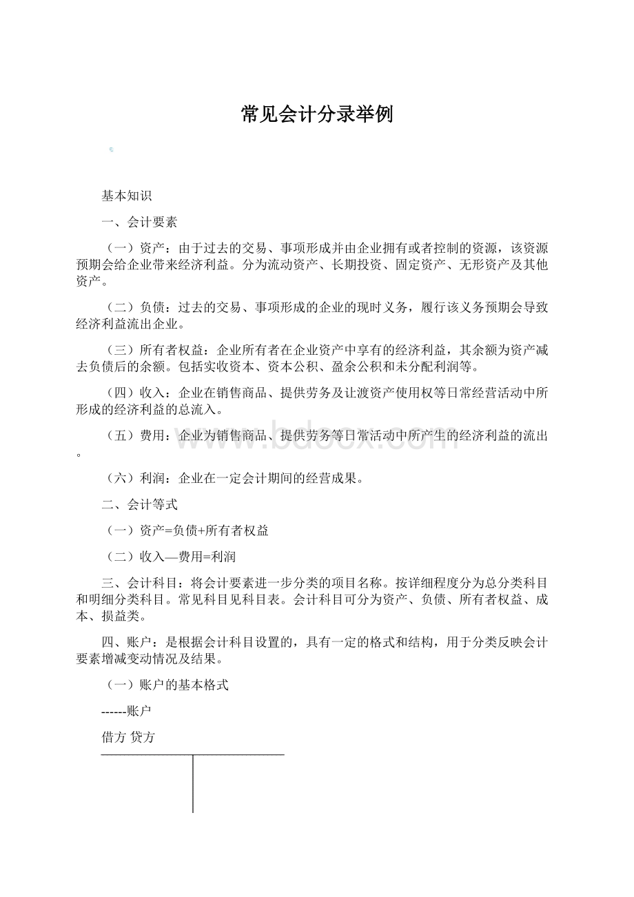 常见会计分录举例.docx_第1页