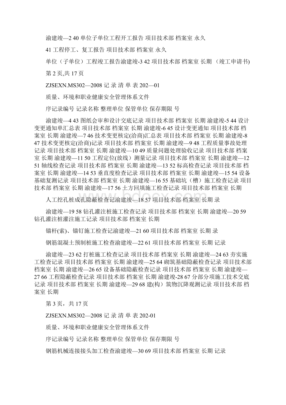 质量环境和职业健康安全管理体系文件记录清单完整版Word格式.docx_第3页