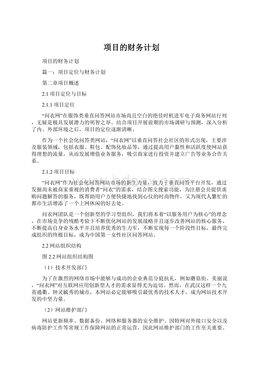 项目的财务计划.docx