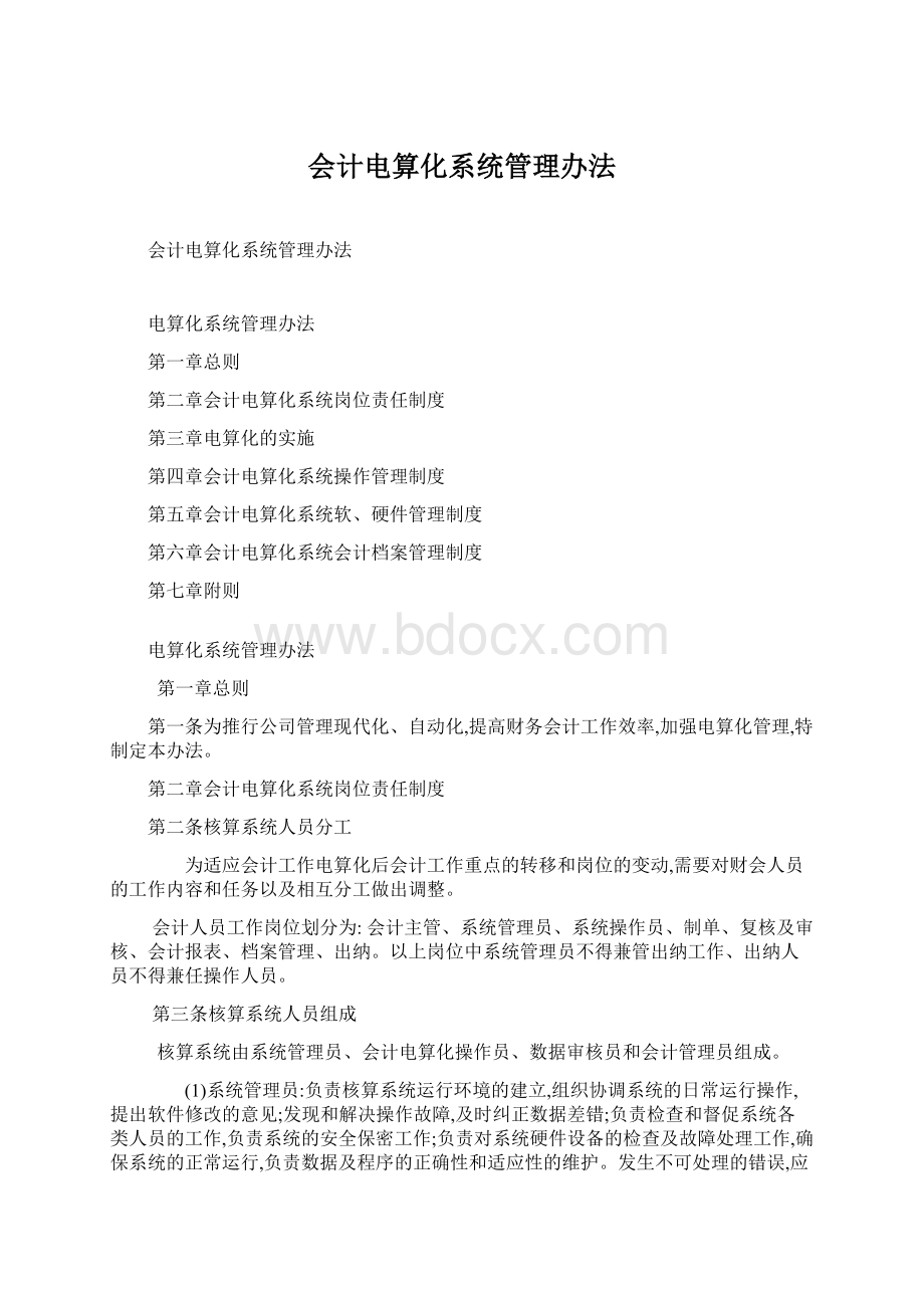 会计电算化系统管理办法Word格式.docx_第1页