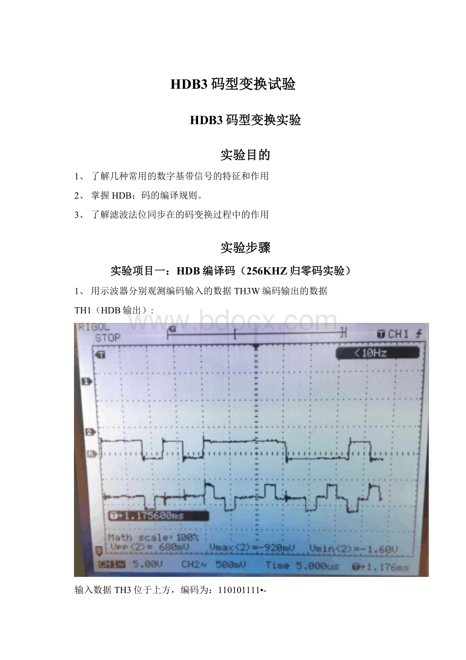 HDB3码型变换试验.docx