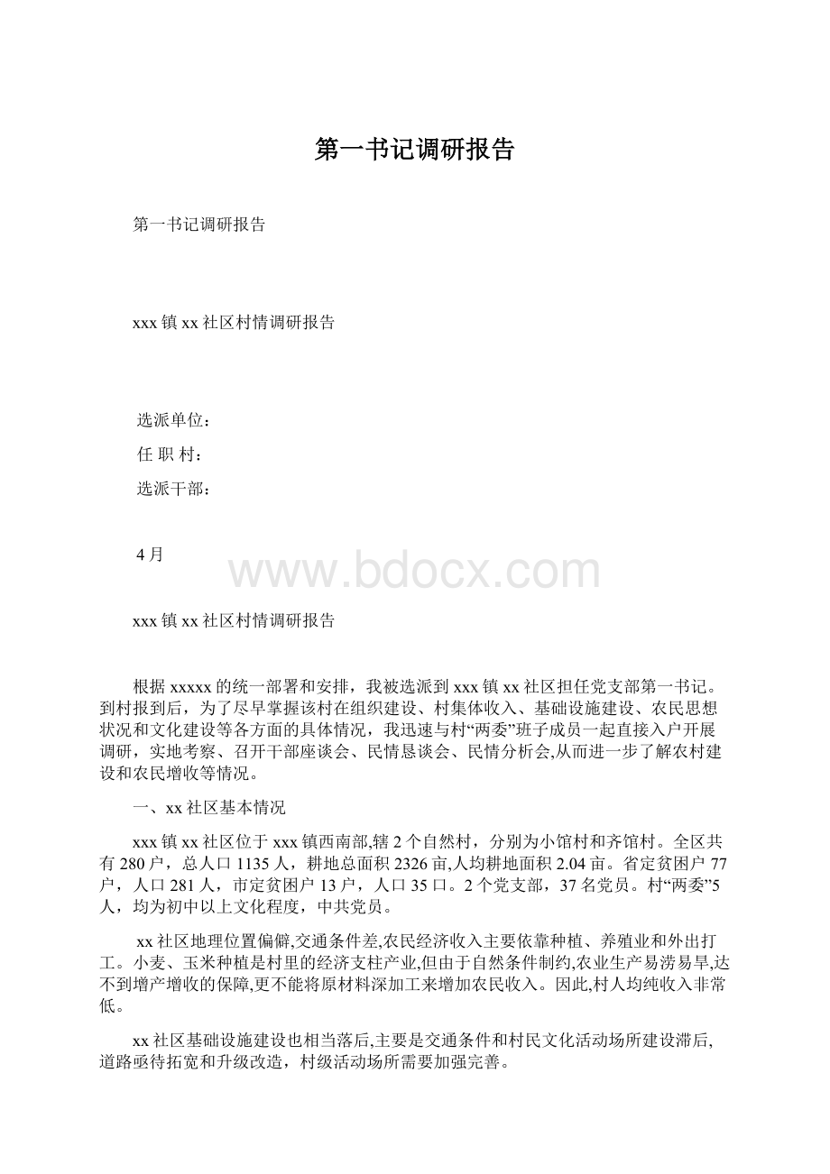 第一书记调研报告.docx