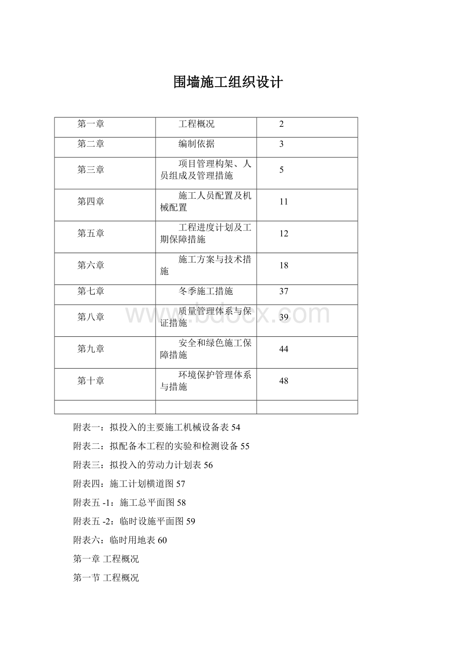 围墙施工组织设计.docx