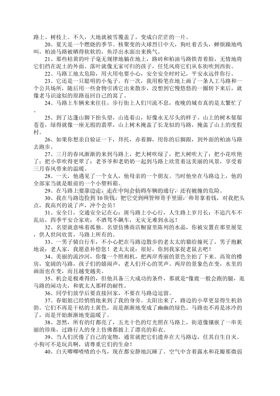 马路的造句Word格式文档下载.docx_第2页