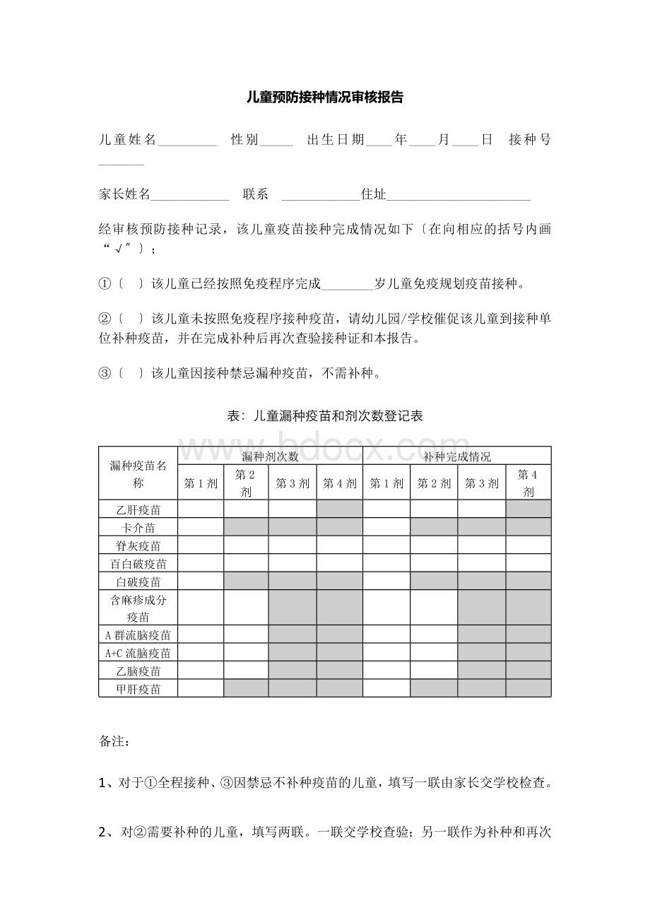 儿童预防接种情况审核报告Word下载.docx_第1页