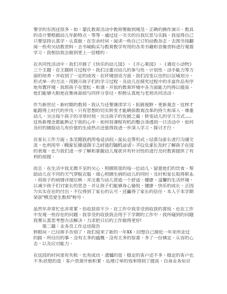 个人总结报告缺点优点Word下载.docx_第2页