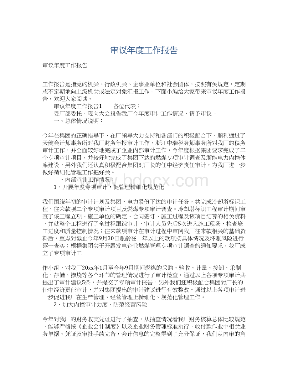 审议年度工作报告.docx