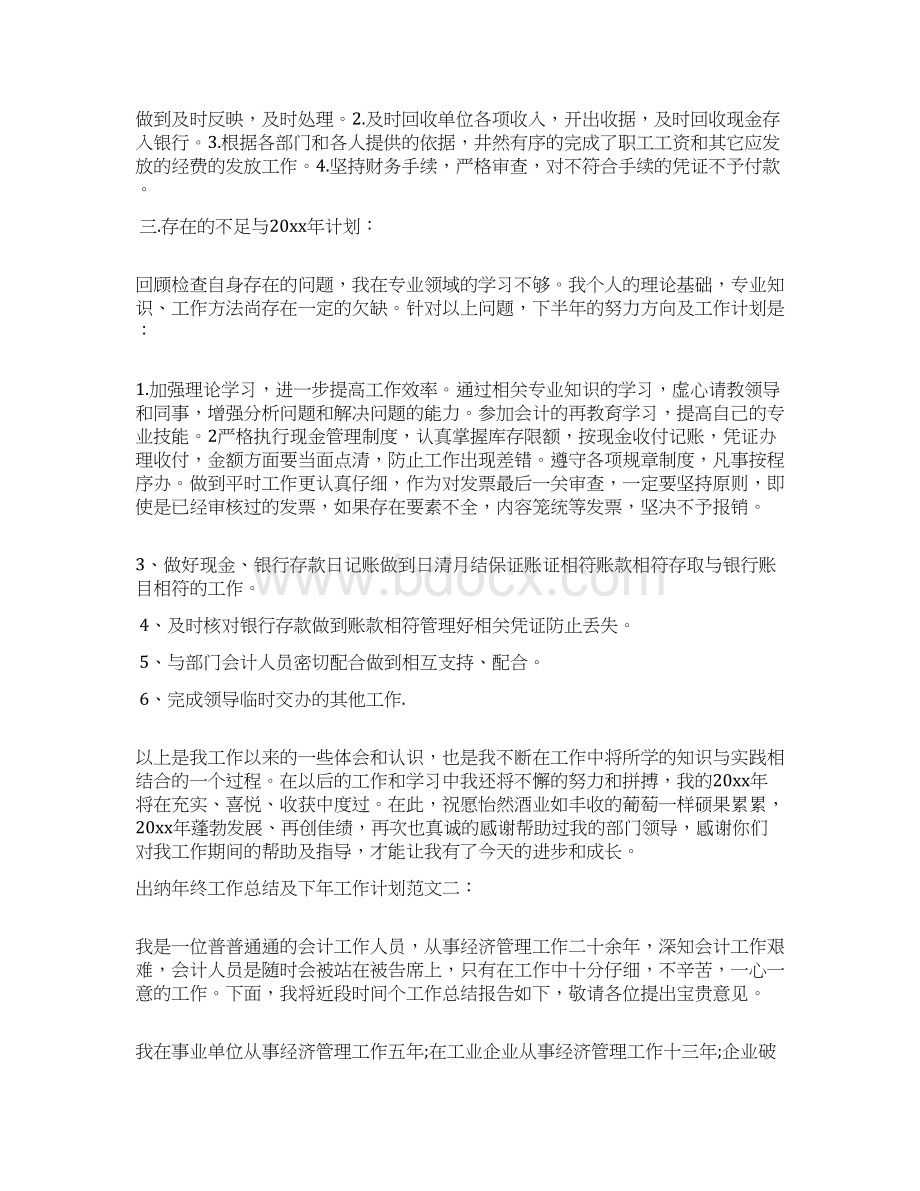 出纳工作总结 出纳年终工作总结及下年工作计划.docx_第2页