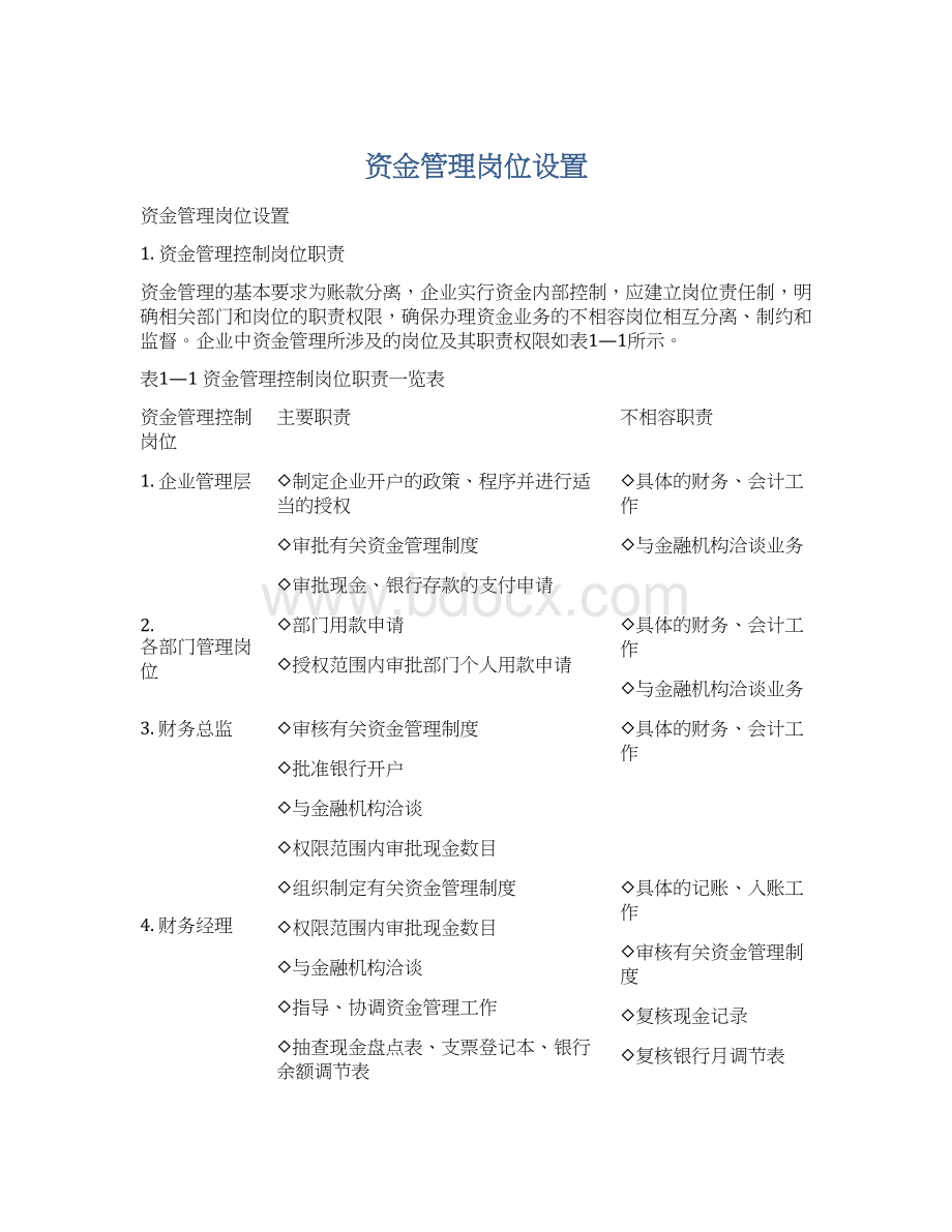 资金管理岗位设置文档格式.docx_第1页