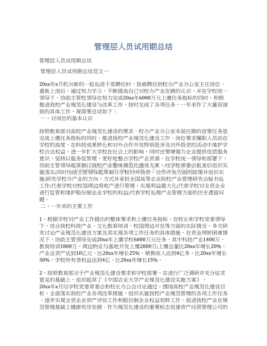 管理层人员试用期总结Word文档格式.docx_第1页