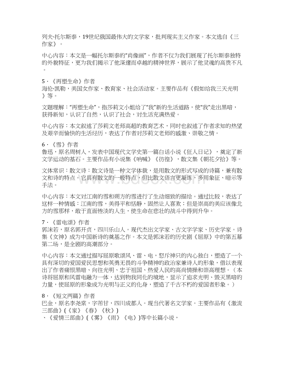 八年级下册文学常识分课整理文档格式.docx_第2页