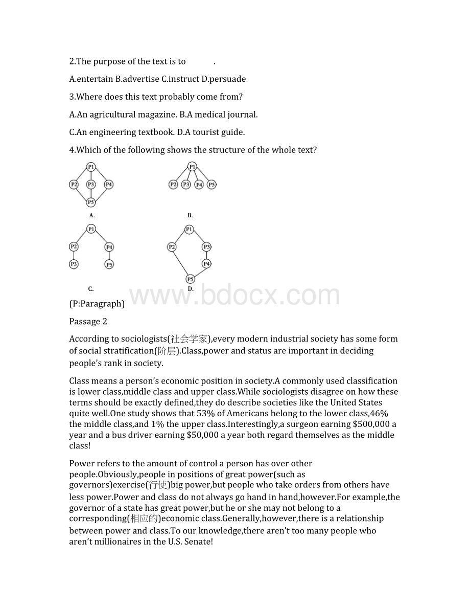 高考英语专题十五 逻辑结构题 精校解析Word版Word文档下载推荐.docx_第2页