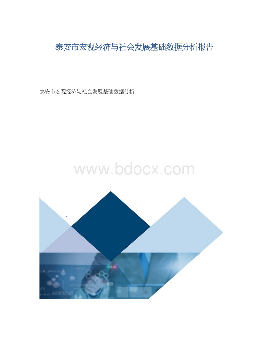 泰安市宏观经济与社会发展基础数据分析报告.docx_第1页