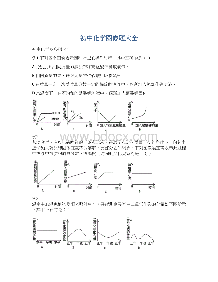 初中化学图像题大全.docx