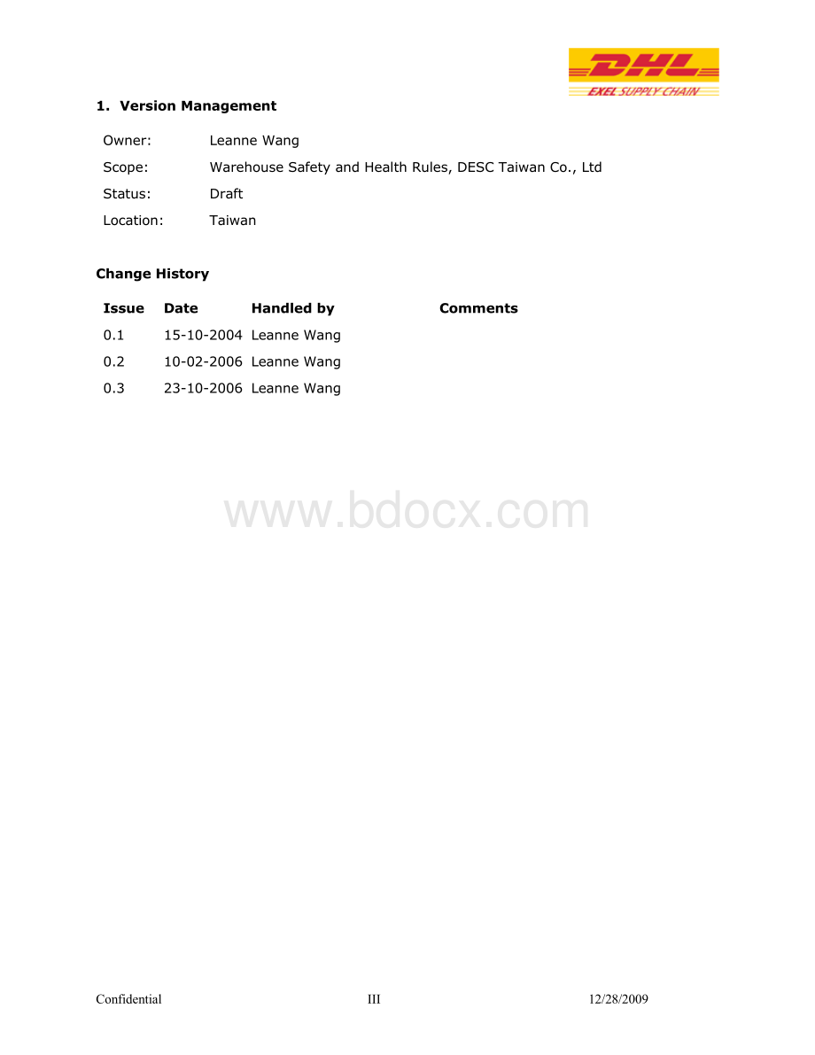 中外运(DHl)仓库安全管理规范仓库管理办法(中英文).doc_第3页