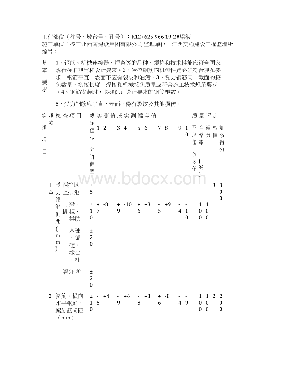 桥梁工程质量检验评定表.docx_第3页