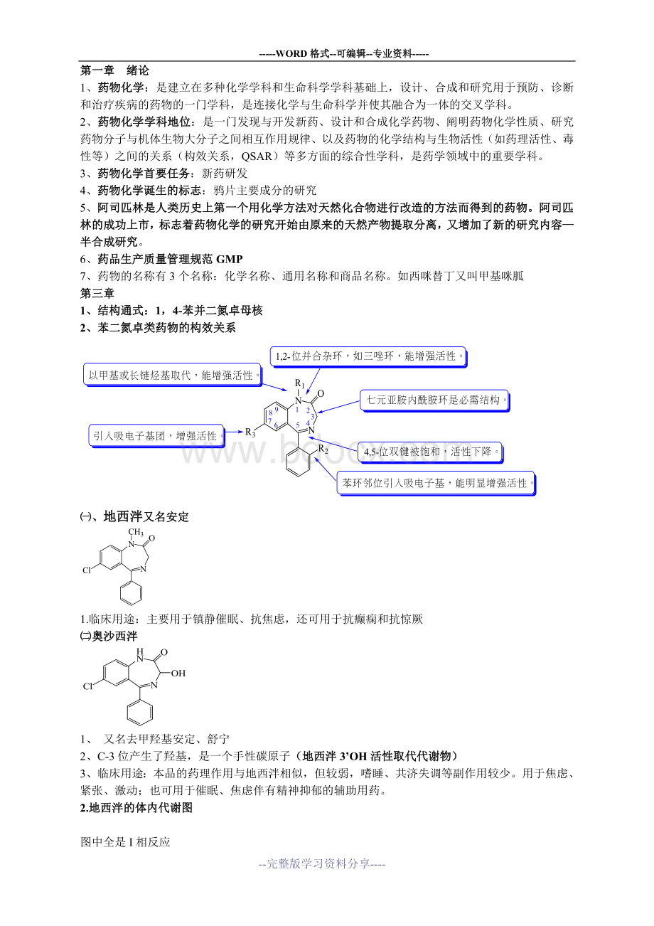 药物化学知识点整理Word文档下载推荐.doc