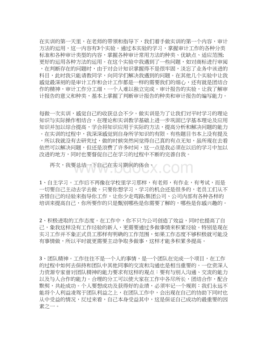 关于大学审计专业报告总结范文.docx_第2页