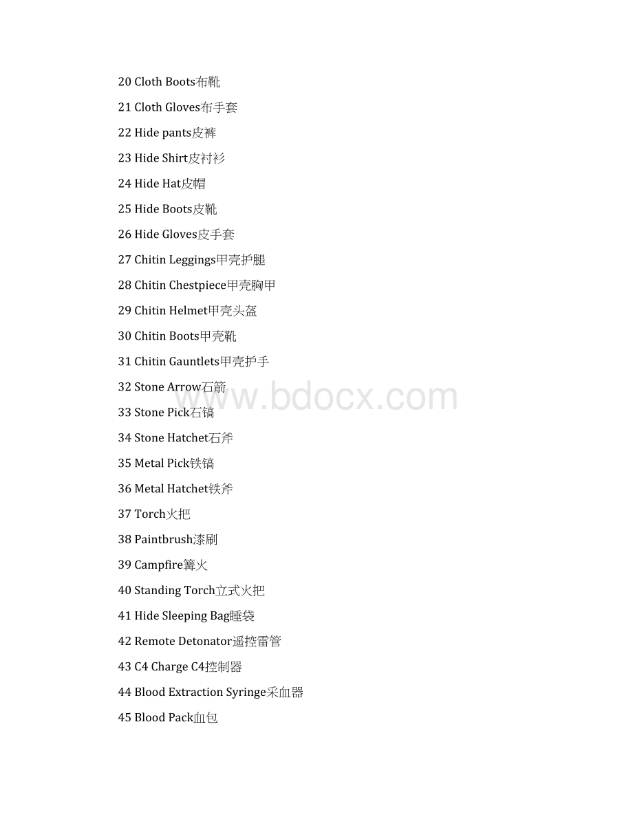 方舟生存进化全物品IDWord格式.docx_第2页