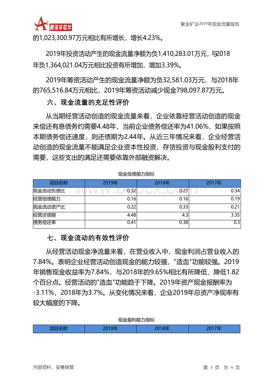 紫金矿业2019年现金流量报告Word文档格式.docx_第3页