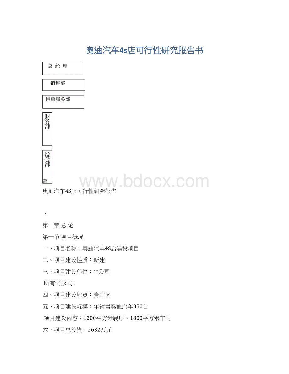 奥迪汽车4s店可行性研究报告书.docx