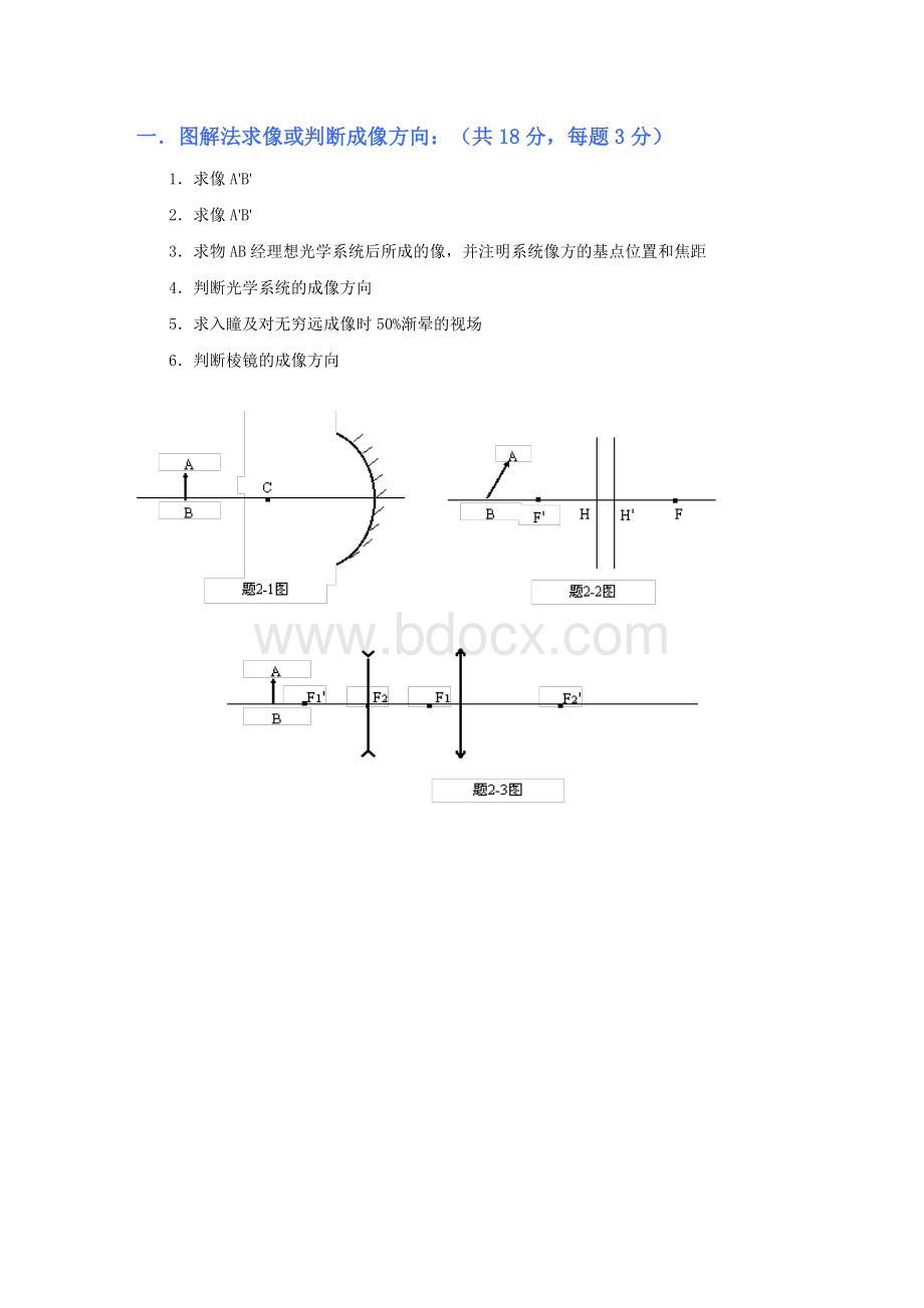 【光学工程师】笔试题.doc_华为光学设计笔试,华为光学工程师笔试课程资 源-专业指导.doc