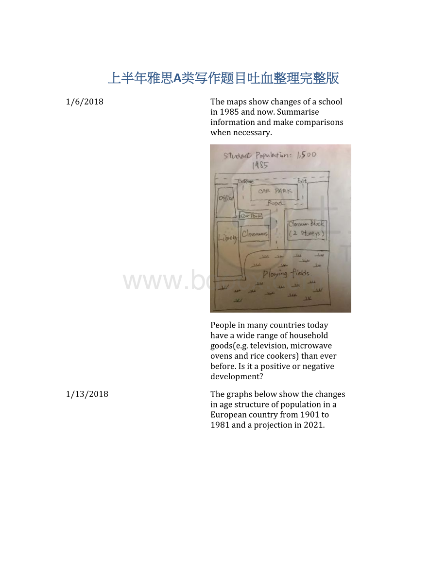 上半年雅思A类写作题目吐血整理完整版.docx