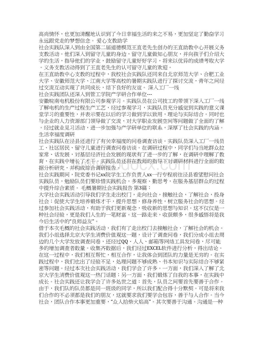 毛概暑期社会实践报告15篇.docx_第3页