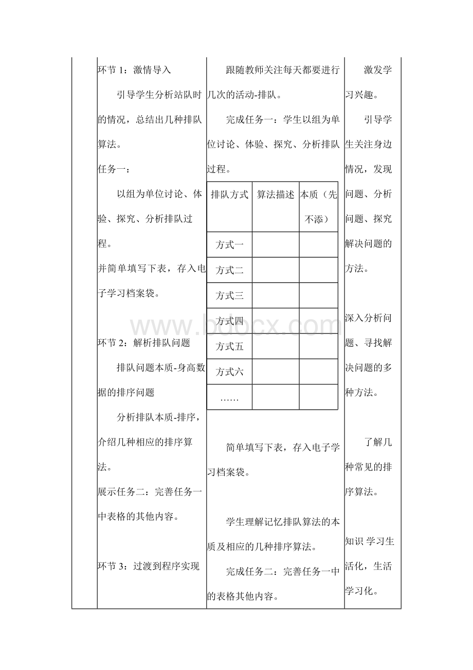 2021年整理《排序算法设计》优秀教案1Word格式.docx_第3页