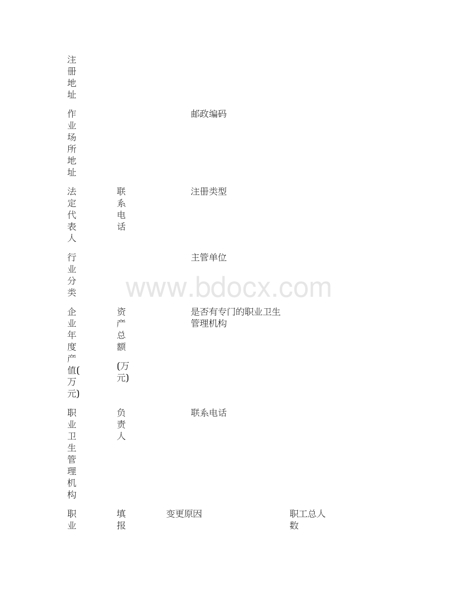 作业场所职业危害申报表Word下载.docx_第2页