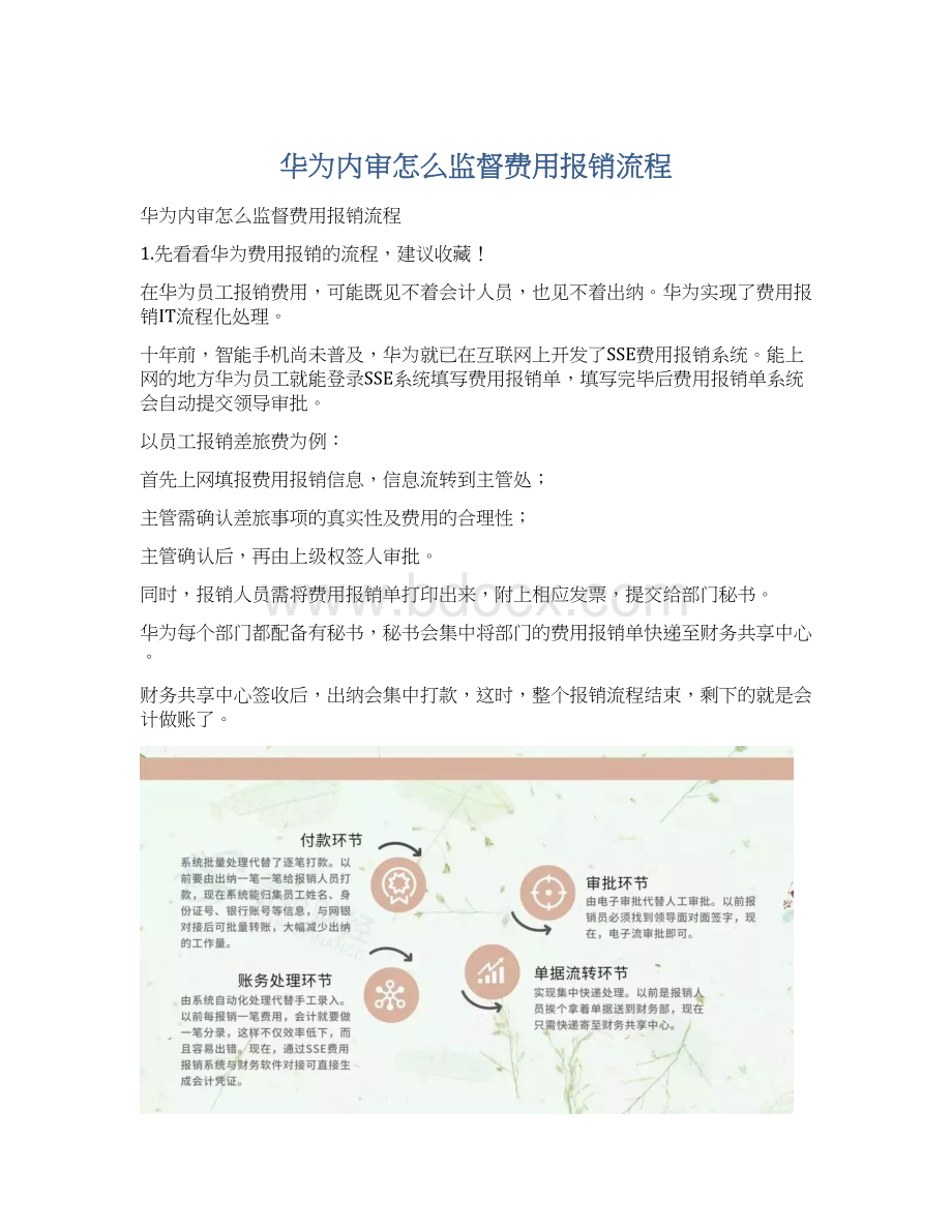 华为内审怎么监督费用报销流程Word文档下载推荐.docx_第1页