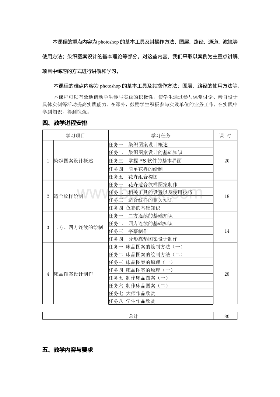 染织图案设计课程标准(80课时).docx_第3页